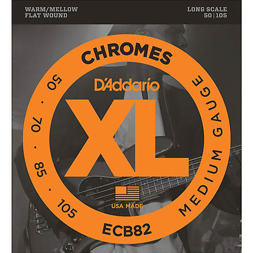 D’Addario ECB82 Chromes Bass Guitar Strings Medium 50-105 Long Scale image 1