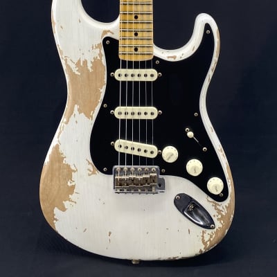 Fender Custom Shop Poblano Super Heavy Relic Stratocaster in Aged White Blonde image 3