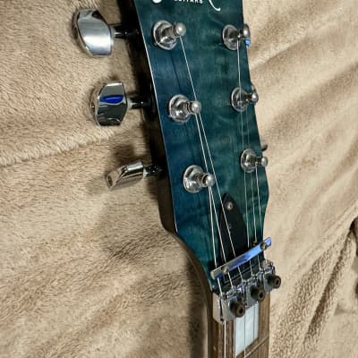 ESP GrassRoots G-LP-49QM Les Paul Type, See-Thru Teal Quilted Maple image 8