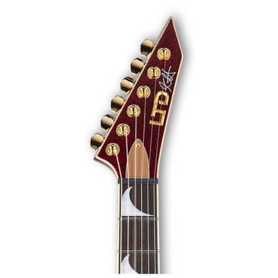 ESP KH-V Kirk Hammett Signature Series 6-String Electric Guitar with Macassar Ebony Fingerboard, Includes Deluxe Hardshell Case (Right-Handed, Red Sparkle) image 5