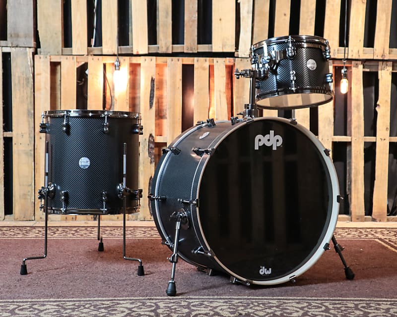 PDP Concept Maple 3pc Carbon Fiber Rock Drum Set 14x24, Reverb