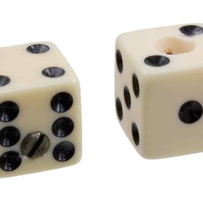Cream Dice Knobs - 2 Pack - Universal for Guitar and Bass for sale