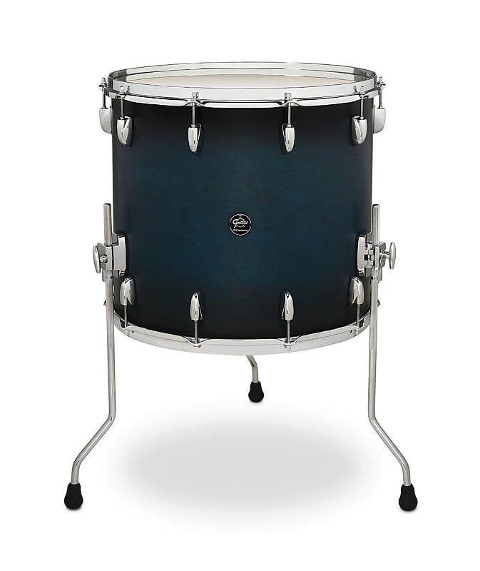 Gretsch Floor Tom Renown Maple 18x16 Satin Antique Blue Burst image 1