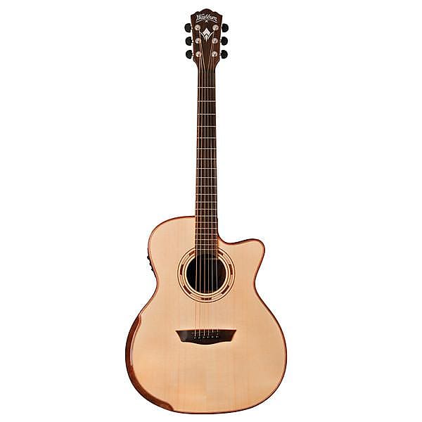 Washburn Comfort Series WCG25SCE Acoustic Electric Guitar, Natural image 1