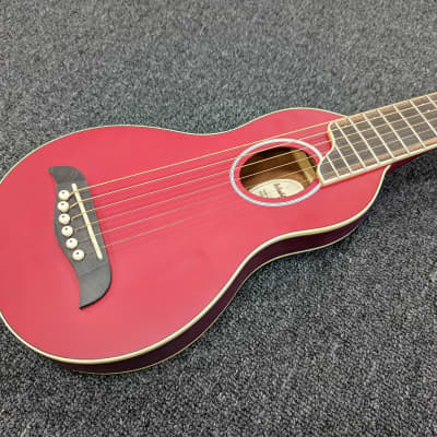 Washburn RO10STRK-A-U Rover Steel String Travel Acoustic Guitar w/ Gig Bag 2021 Trans Red image 2