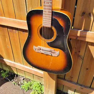 1960's Framus (Germany) Made Contessa Texan Flattop Acoustic Guitar Good Player Gigbag Included image 2