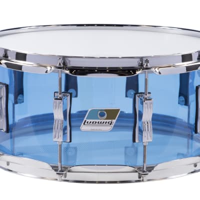 Ludwig *Pre-Order* Vistalite Blue 5x14" Bowtie Lug Molded Acrylic Snare Drum | Made in the USA | Authorized Dealer image 1