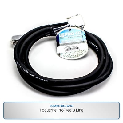 Pro Co 10ft 8-Channel DB25 to DB25 Analog Snake for Focusrite Pro Red 8 Line for sale