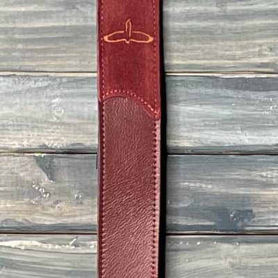 PRS Paul Reed Smith Embroidered Birds Premium Leather Strap - Burgandy image 2