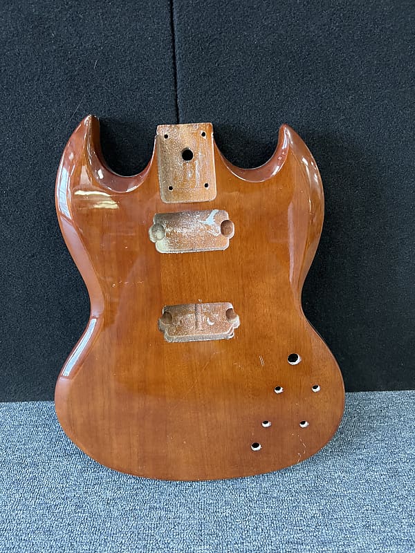 Unbranded SG style electric guitar body - brown gloss. Project. #2 image 1