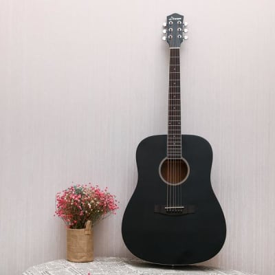 Donner  41 Inch Full-size Dreadnought Black Acoustic Guitar image 6