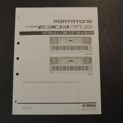 Yamaha Portatone E303 / YPT-300 Overall Circuit Diagram [Three Wave Music]