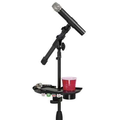 Gator Frameworks Microphone Stand Accessory Tray with Drink Holder and Guitar Pick Tab image 2
