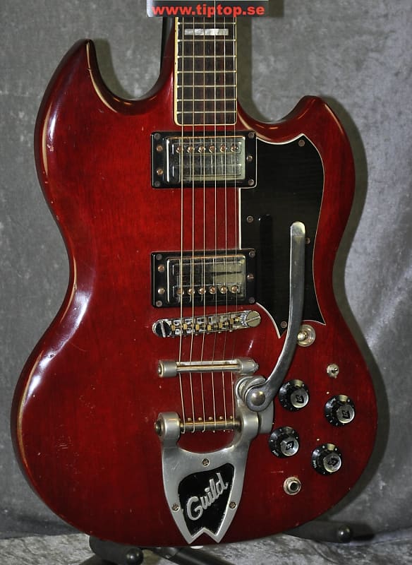 Guild S-100 Deluxe with Bigsby 1973 Cherry Red image 1