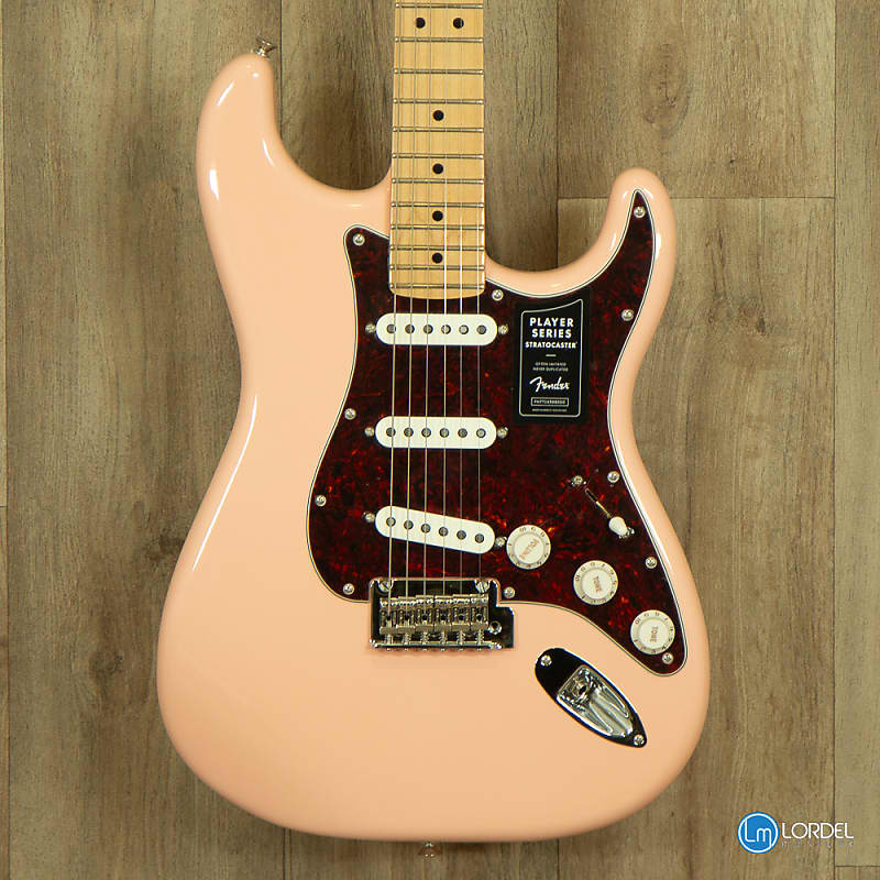 Fender player stratocaster shell pink maple neck image 1