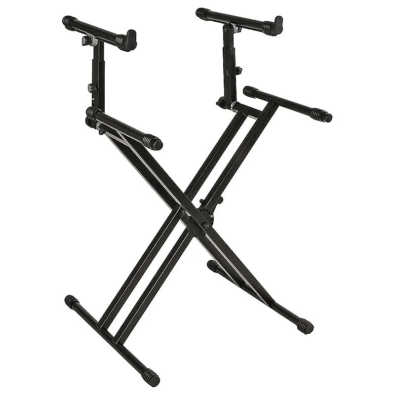 Quik-Lok QL-742 Double Tier Double Braced Keyboard Stand | Reverb