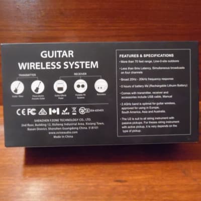 Xvive  U2 rechargeable 2.4GHz Wireless Guitar System - Digital Guitar Transmitter/Receiver  (Wood) image 2