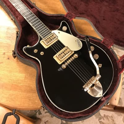 1964 Gretsch 6128 Duo Jet Double Cut Black Factory Misspelled Headstock Inlay for sale