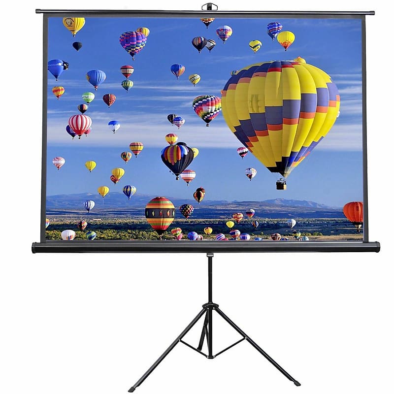 5 Core Projector Screen with Stand 72 inch Indoor and Outdoor Portable Projection Screen and Tripod Stand 8K 3D Ultra HD 4:3 for Movie Office Classroom Parties Screen TR 72(4:3) image 1