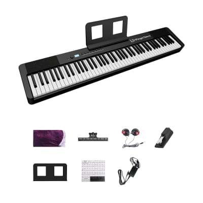 88 Key Piano Keyboard, Digital Piano, 88 Key Weighted Keyboard, Portable Electric Piano With Bluetooth Midi For Beginners, With Sustain Pedal, Power Supply, Black image 1