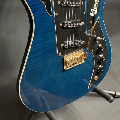 Burns London Marquee Shadow Electric Guitar Transparent Blue image 3