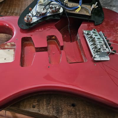 1983-84 Kramer Focus 3000D - Candy Apple Red - Floyd Rose Tremolo with no fine tuners image 13