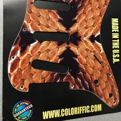 ColoRiffic Strat Pickguard - Strat 11 SSS  Snake Skin- Part # 1053- Made in USA image 1