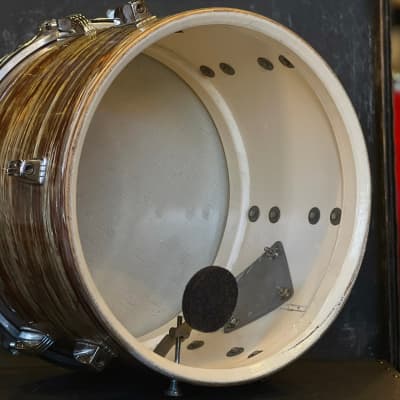 VINTAGE 1958-1961 Ludwig All Original Transition-Pre-Serial Pink Oyster Pearl Downbeat Outfit w/ Matching Jazz Festival - 14x20, 8x12, 14x14, & 5.5x14 image 10