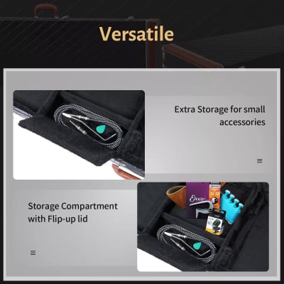 Electric Guitar Hard Case | Diamond Pattern for GST, GTL, 170, SG, and Burning Fire Style Guitars | Durable Wood & Plush Interior image 5