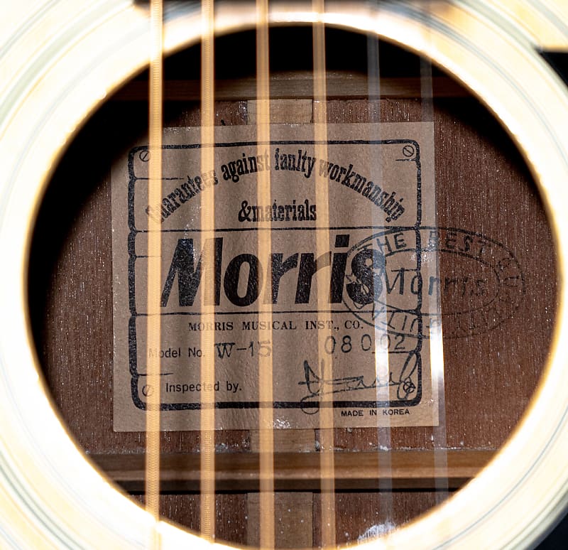 Vintage Morris W-15 Acoustic Guitar with Hardshell Case - Natural