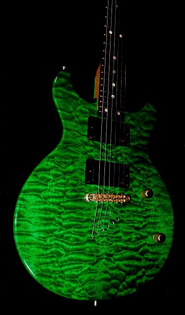 Spalding Guitar Technology Custom 2001 Green Flame.  Hand Built.  One Off. Orphaned. Rare. image 1