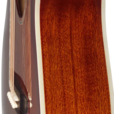J.N GUITARS Dark cherryburst acoustic-electric auditorium guitar with solid spruce top left-handed Bessie image 3