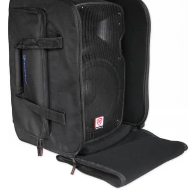 (2) Mackie C300Z Compact 12" 750w Passive PA DJ Speakers+(2) Rolling Travel Bags image 17