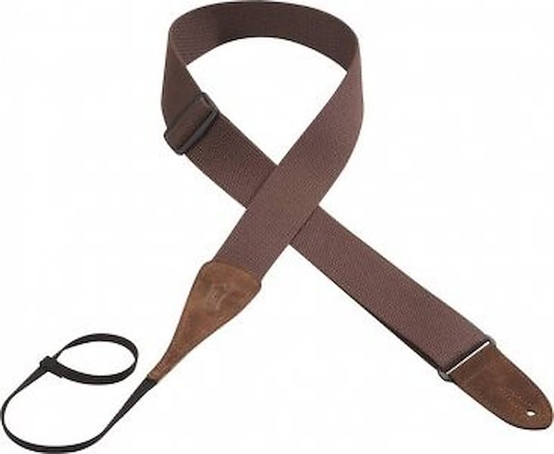 Levy's 2" wide brown cotton guitar strap. image 1