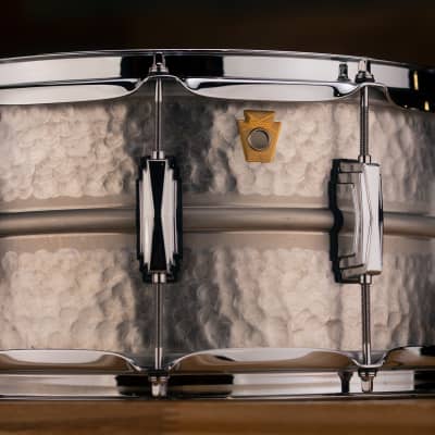LUDWIG 14 X 6.5 LA405K ACROPHONIC HAMMERED ALUMINIUM SNARE DRUM, LIMITED EDITION image 12