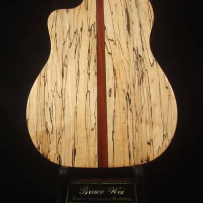 Bruce Wei Solid Spalted Maple Gypsy Tenor Ukulele, MOP Inlay GY17-2110 image 6