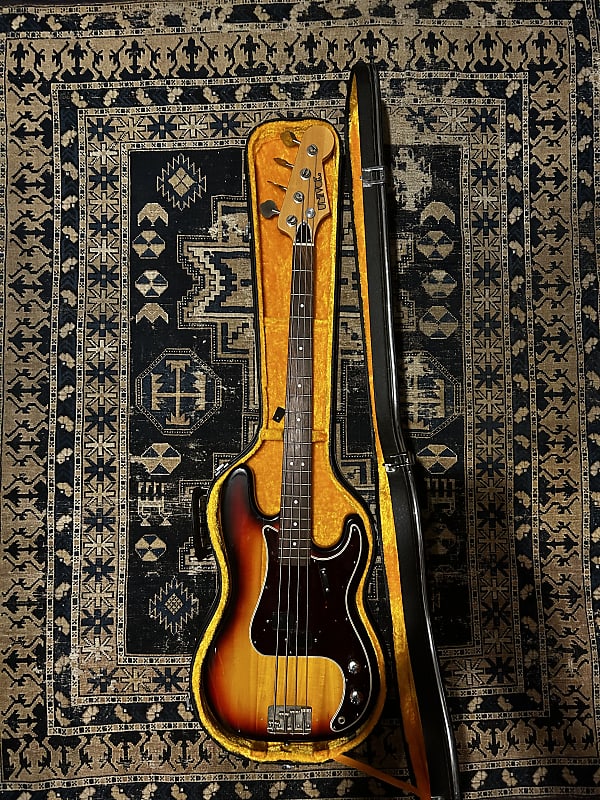 Univox P Bass 1970s OHSC  - Sunburst image 1