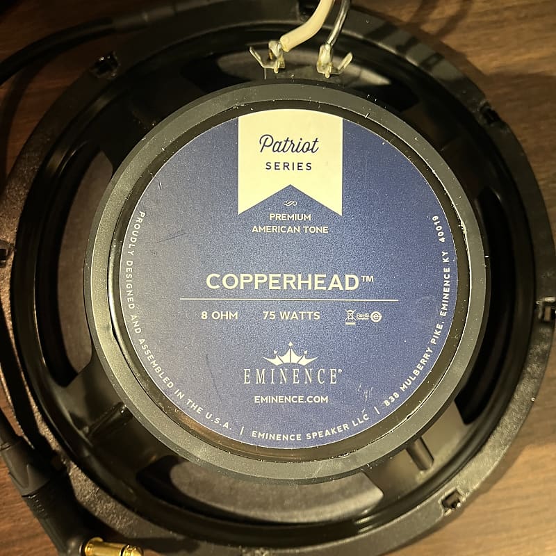 Eminence Copperhead 10” 8 ohm 75 watt speaker with Mogami Reverb