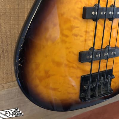 Peavey Millenium BXP 4-String Quilt Top Electric Bass Guitar Sunburst image 9