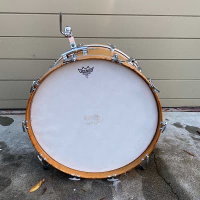 Ludwig 3ply Maple Thermogloss 24x14 Bass Drum with Blue/Olive badge and Rail Consolette FREE CASE imagen 2