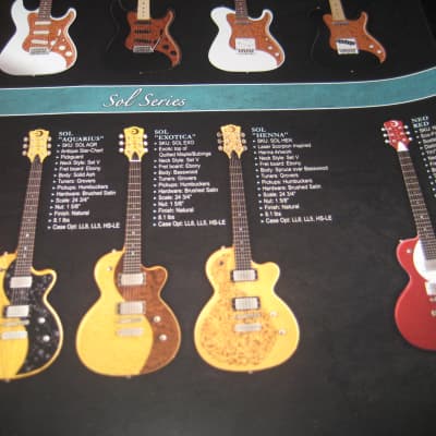 Luna Guitar Catalog and Colorful Detailed Wall Poster from 2009 image 10