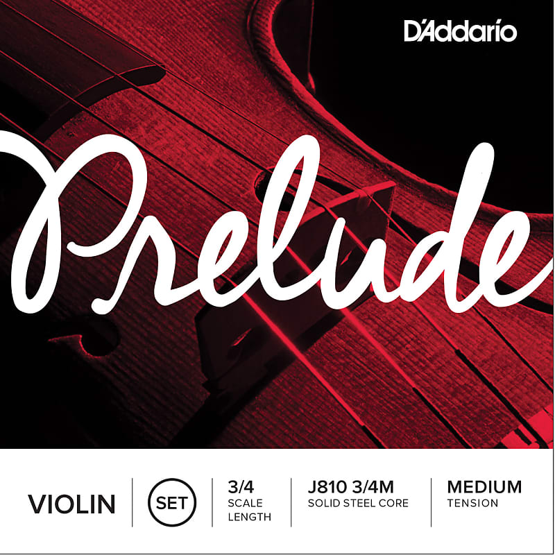 D'Addario Prelude Violin String Set 3/4 Scale Medium Tension image 1
