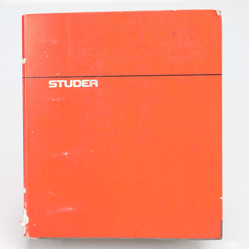 Studer A800 24 Track 2" Tape Machine Original Service Manual Reverb