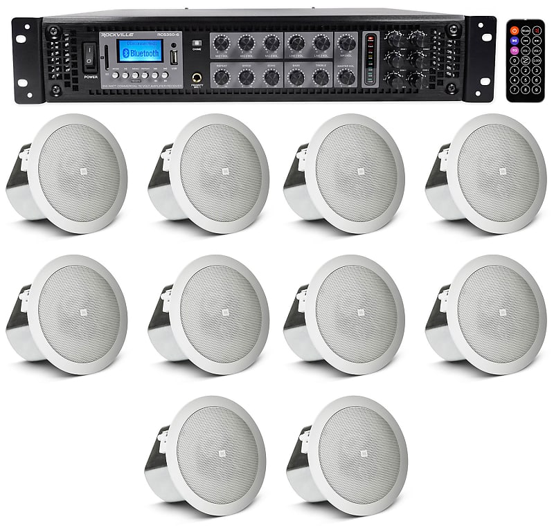 (10) JBL Ceiling Speakers+350w 6Zone Bluetooth Amplifier For Reverb