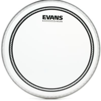 Evans EQ3 Resonant Black Bass Drumhead - 24 inch - With Port Hole  Bundle with Evans EC2S Frosted Drumhead - 8 inch image 3
