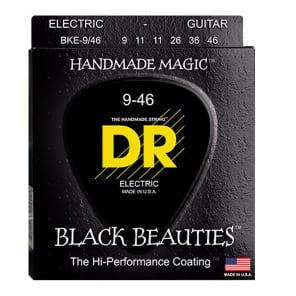 DR BKE-946 Black Beauties Coated Electric Guitar Strings - Lite and Heavy 9-46