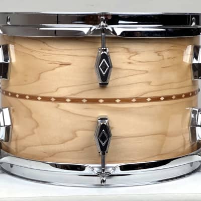 Craviotto 18/11/13/5x14" VIDEO Solid Maple 2024 - Gloss Maple w/ Mahogany Inlay image 17