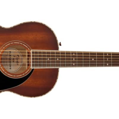 Fender - B-STOCK - PS-220E - Parlor Acoustic-Electric Guitar - All Mahogany / Ovangkol Fingerboard - Aged Cognac Burst - w/ Hardshell Case image 3