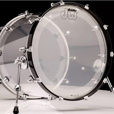 DW Design Series 22x18 Clear Acrylic Bass Drum; 22” diameter X 18” depth, Drum Workshop Kick image 1