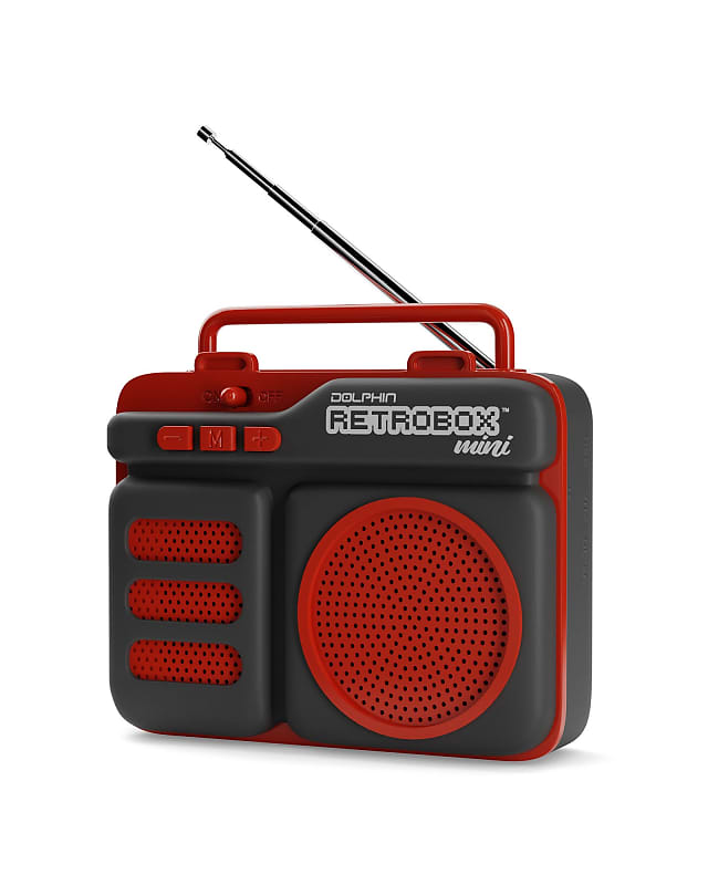 Dolphin RTX-10 Retrobox™ Mini Portable Bluetooth Radio Choose Colors - RED image 1